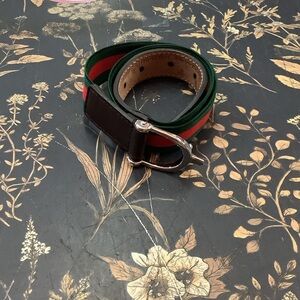Striped Green and Red Elastic Kids Belt